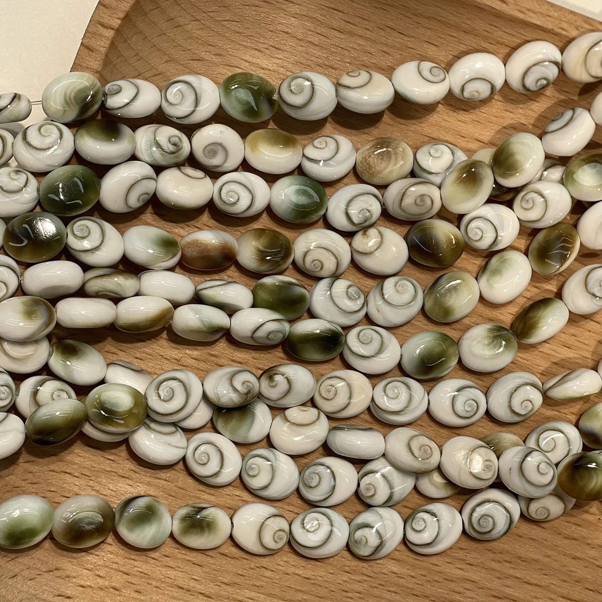 8x10mm Natural Sun Shell Oval Strand Beads Semi-finished Through-Hole Beads for Jewelry Making DIY Necklaces Bracelets Accessory