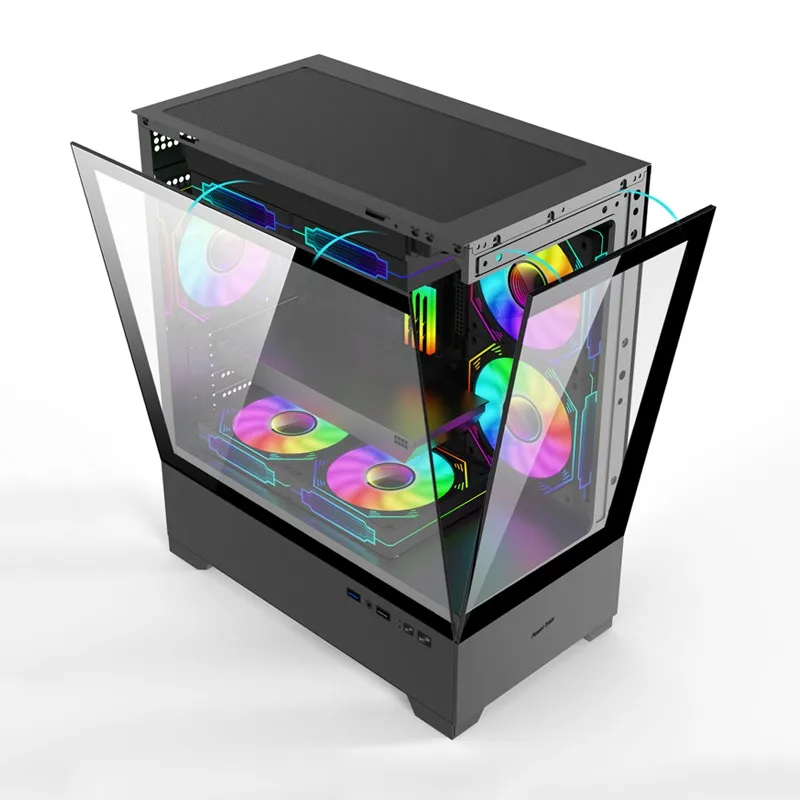 Imagem -04 - Transparente do pc do Reino Iii Trem Poder Ilusório Computador Desktop Jogo Chassi Atx Atx Itx Supportside da Fonte Case