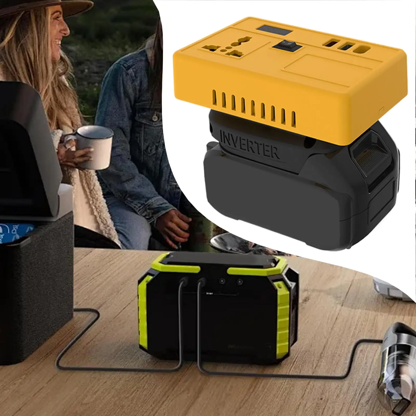 

Power Inverter For Battery Portable Power Station 21V To 200-220V Inverter Phone Charger For Home Backup Travel Outdoor RV