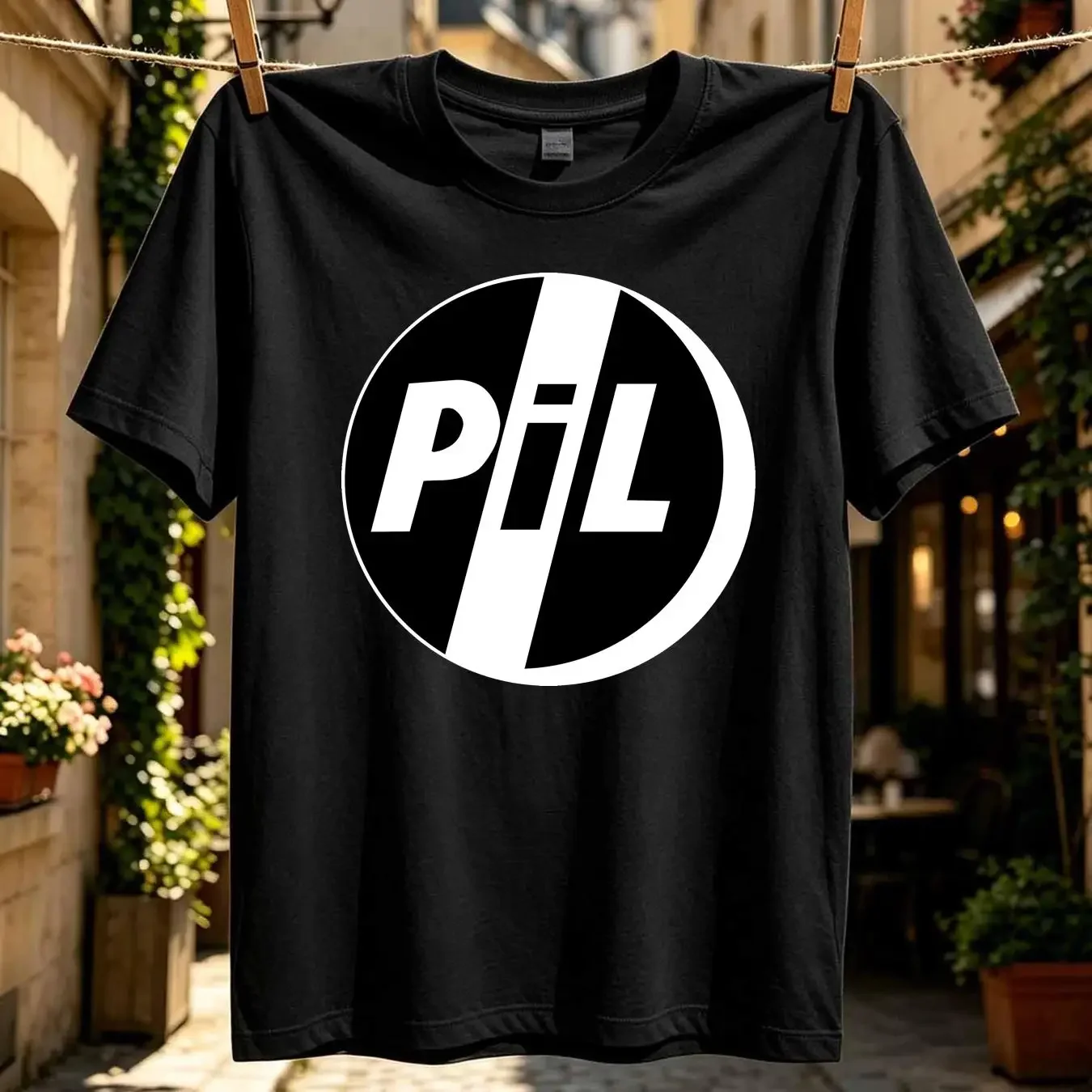washed T Shirt PIL Public Image Ltd White Logo vintage Washed Soft fashion Top For Everyday Wear Casual Breathable Comfortable