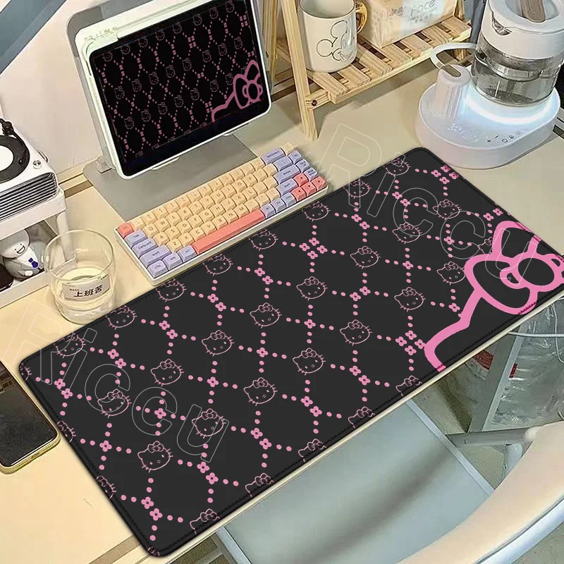 

Anime Kawaii Office Mouse Mat Cute Hello Kitty Mousepad Large Laptop Accessories Non-slip PC Gamer Cabinet Decor Girl Desk Pads