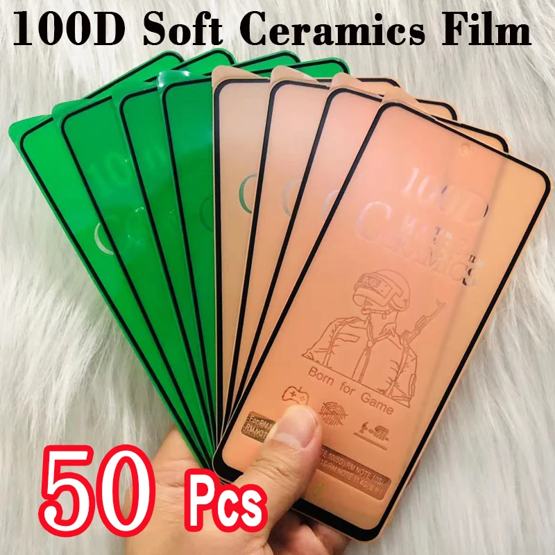 50Pcs/Lot Full Cover HD Soft Ceramic Film Matte For Samsung Galaxy A03 Core A03S A13 A23 A33 A53 A73 5G Screen Protector Glass