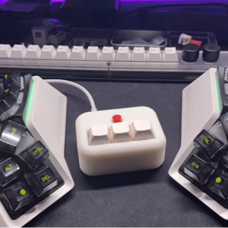 

3 Keys Mini Wired Keyboard Customized Hot Swap Little Red Dot Single Mode Keyboard for VIA Compatible QMK Mechanical Keyboard
