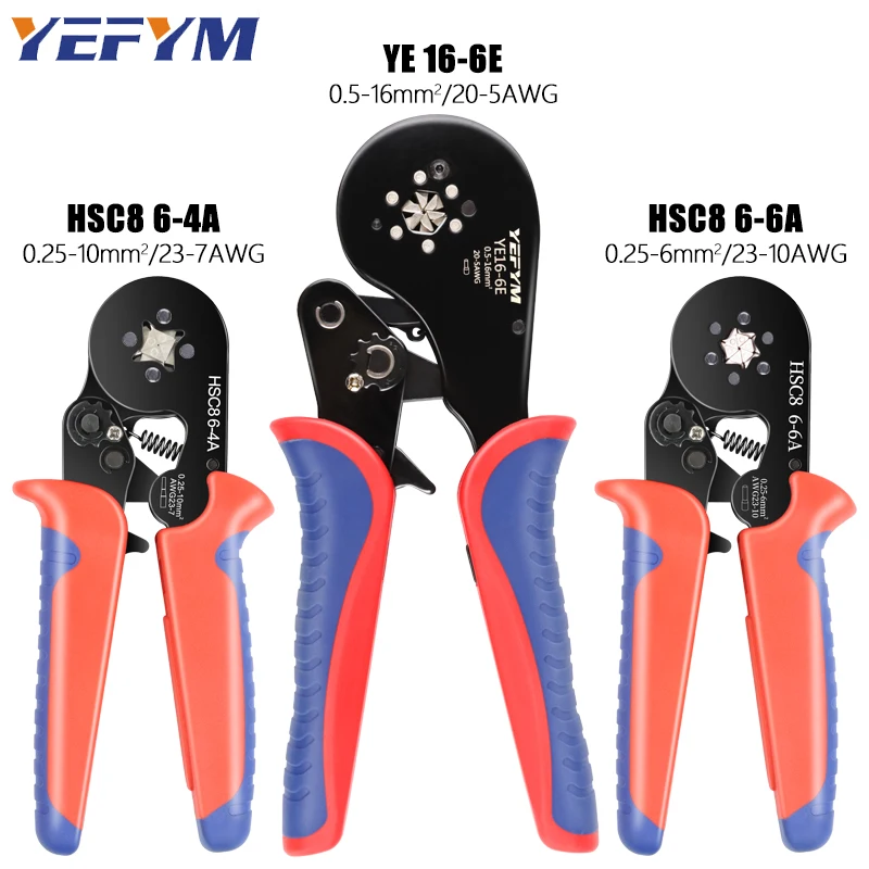 Crimping Pliers Ferrule Sleeves Tubular Terminal Tools HSC8 6-4A/6-6A/16-6E Wire Crimper Household Electrical Sets