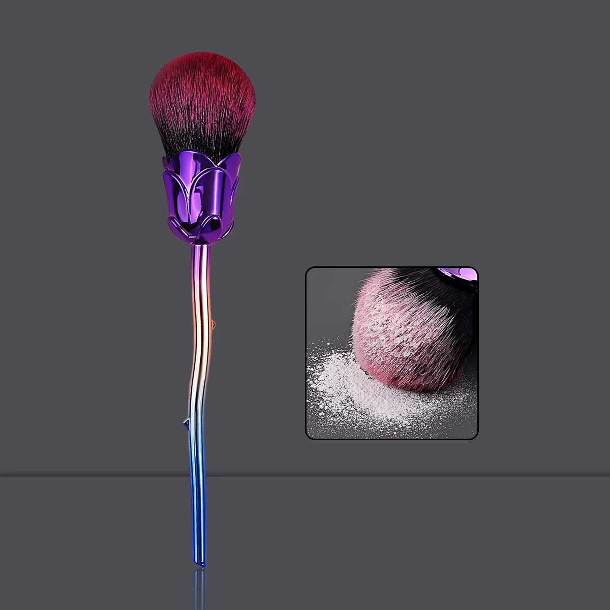 Pennello per fard rosa di alto livello estetico da 1 pezzo, pennello sciolto, pennello per contorno, pennello per trucco viso multifunzionale, strumento di bellezza