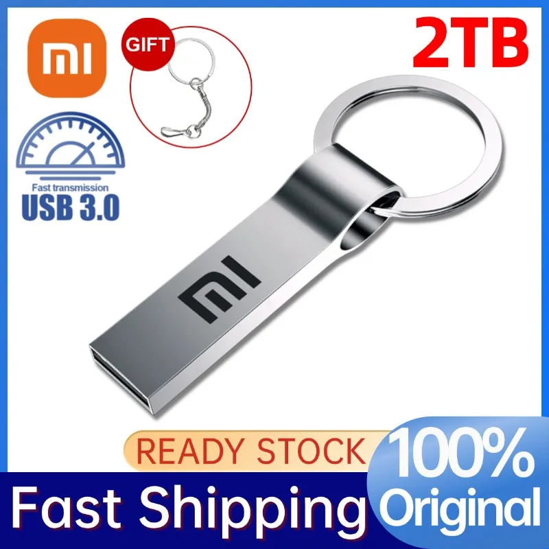 Xiaomi 2TB 3.0 Metal Usb Flash Drives High Speed Pendrive 1TB 512GB Usb Drive Portable Ssd Memoria Usb Flash Disk Type-c Adapter