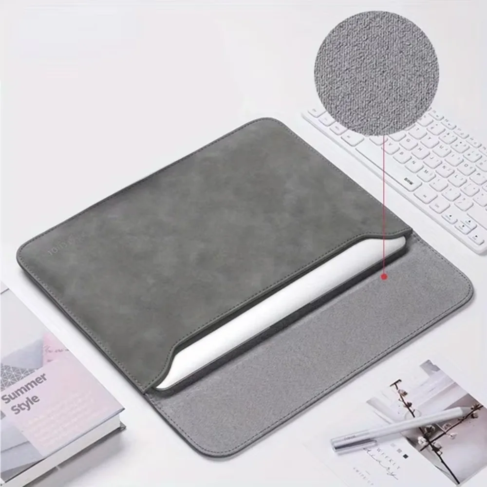 

Portable Scratch Resistant Laptop Sleeve Wear Resistant PU Leather Computer Bag Waterproof Tablet Carring Case Daily Commute