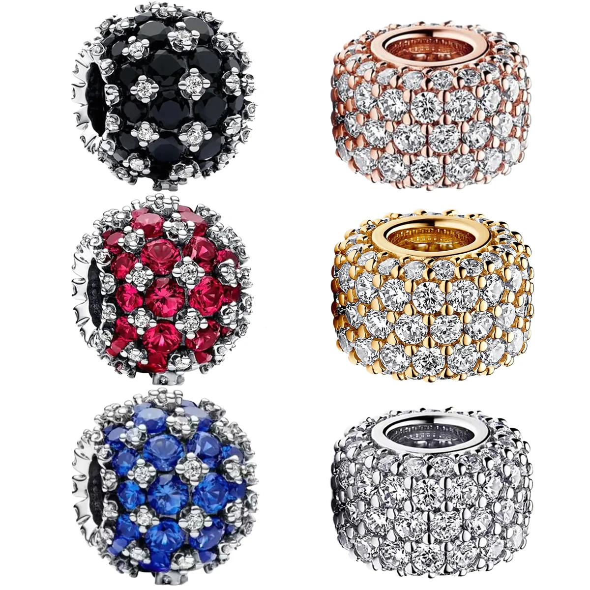 

Сверкающие круглые бусины из стерлингового серебра 925, полные бриллиантовые подвески, подходят для оригинальных браслетов, бусины, женское ожерелье, ювелирные изделия, подарки «сделай сам»