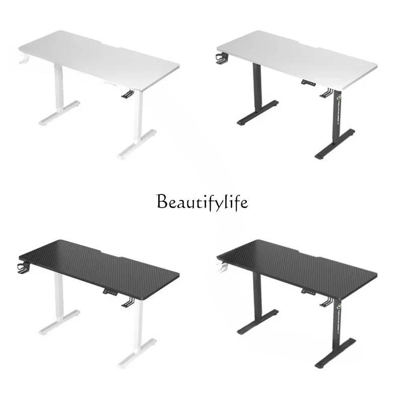 

Electric Lifting Light Luxury Villa Computer Desks Home Furniture Carbon Fiber PC Desk Student
