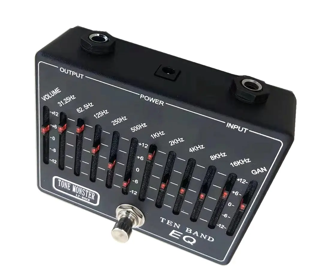 Lilt Guitar Effect Ten Band Eq Pedal,guitar10 Band Equalization Classic Effect Pedal, Black ,true Bypass