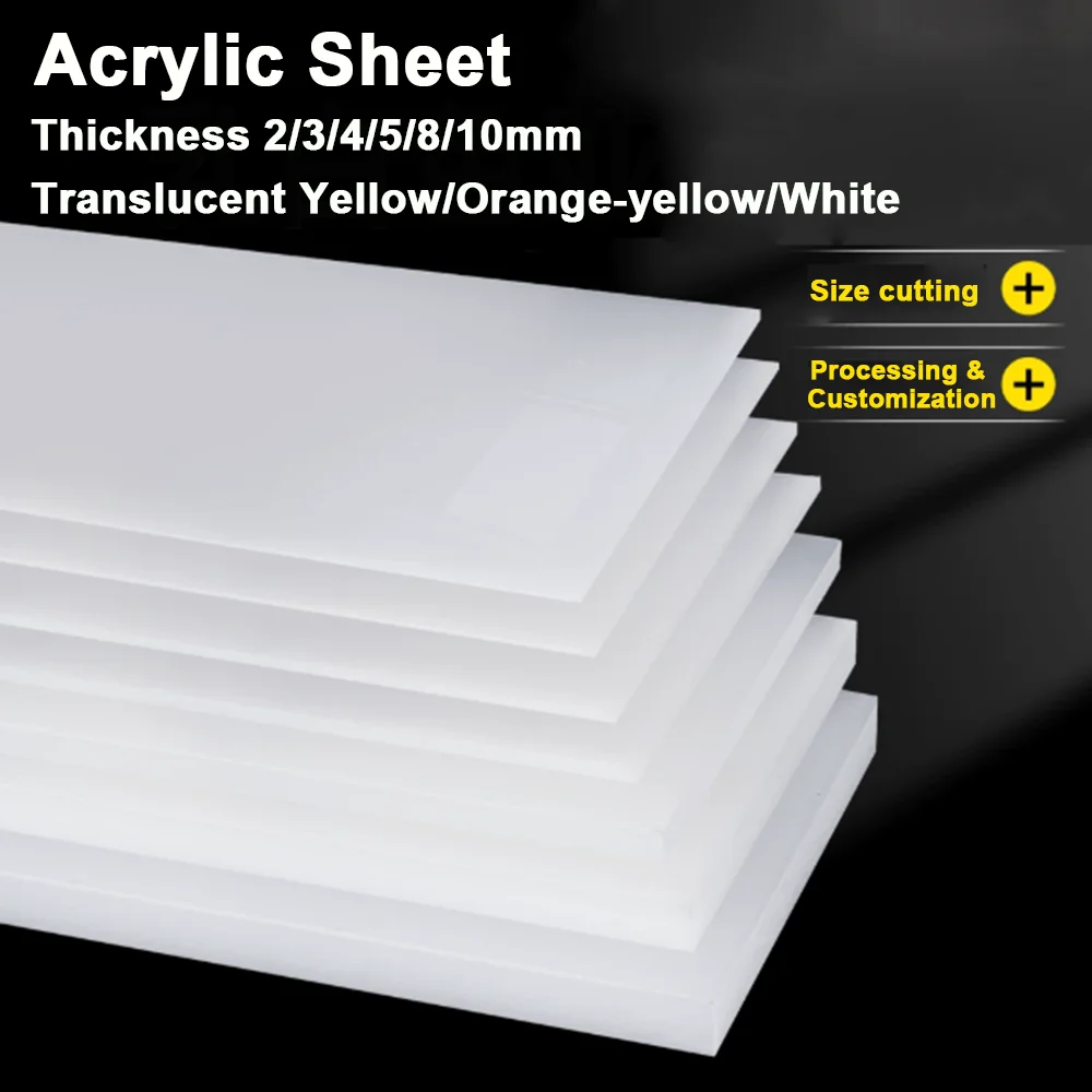 1PCS Thickness 2/3/4/5/8/10mm Acrylic Sheet Plexi Perspex Glass Board for Signs Display DIY Projects/Home Decor Plate 400x400mm