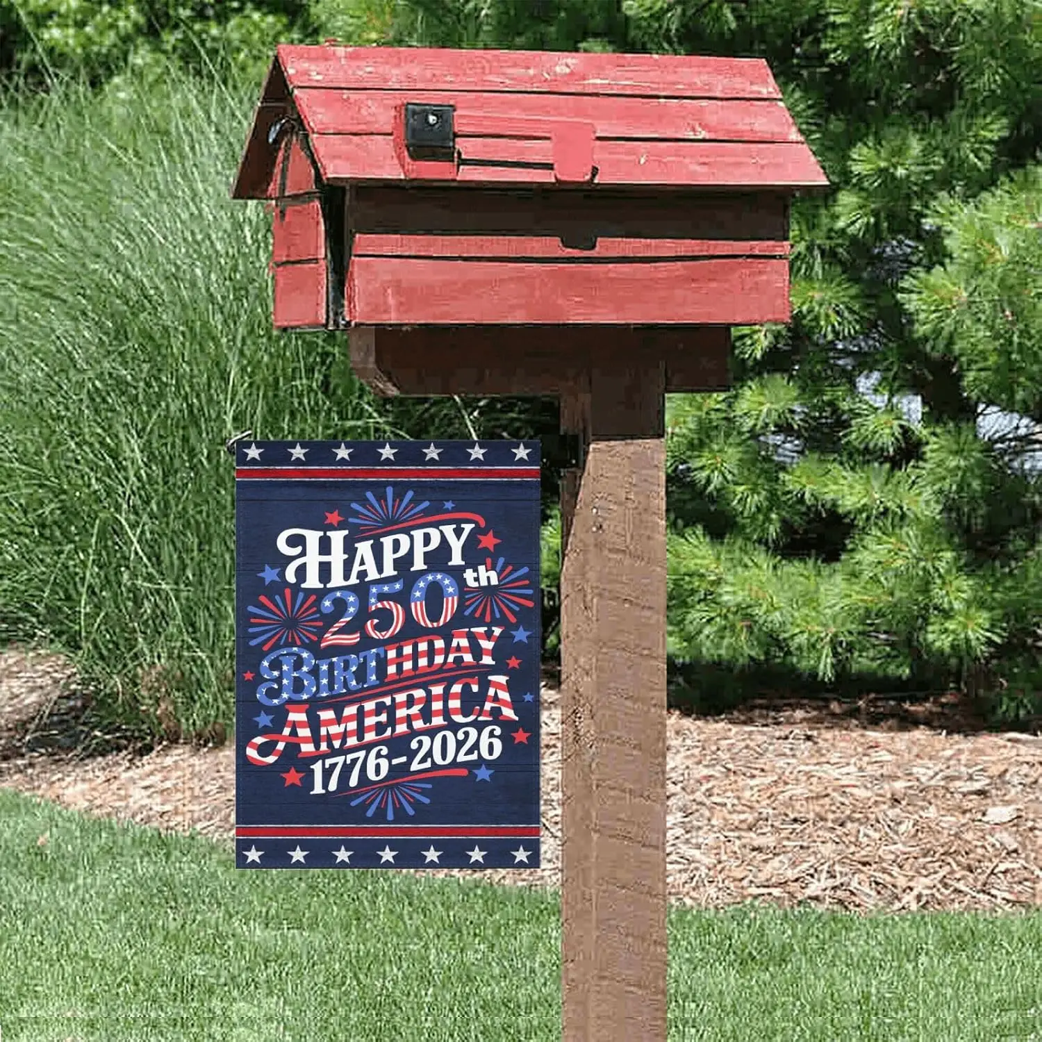 1pc 250th Anniversary of the United States Commemorative Garden Flag, suitable for yard, lawn and balcony decoration