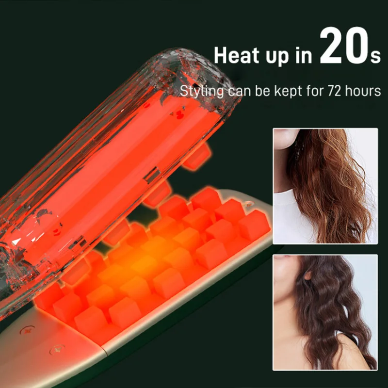 【US/EU Plug】 Women's 3D Ceramic Heating Negative Ion Curler Four Temperature Adjustable Power-off Protection Curling Iron