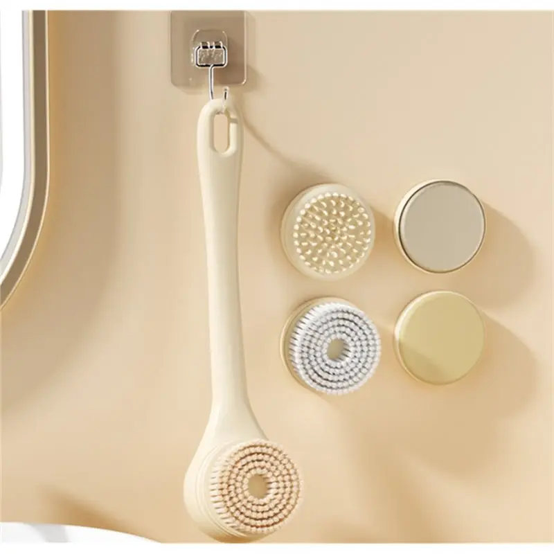 A38T-Waterproof Rechargeable Electric Body Brush, Long Dual Handle,For Bath& For Cleansing And Exfoliating