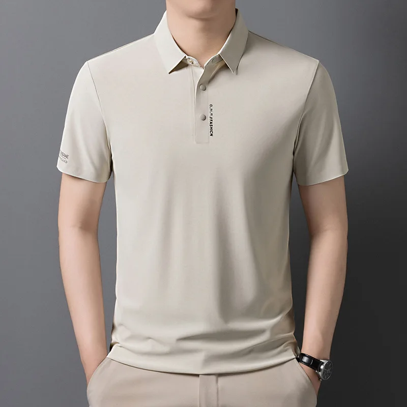 

Casual Short Sleeve Shirt Men's Summer Turn Collar Leisure T-Shirt Polyester Fiber Thin Model Spring Season