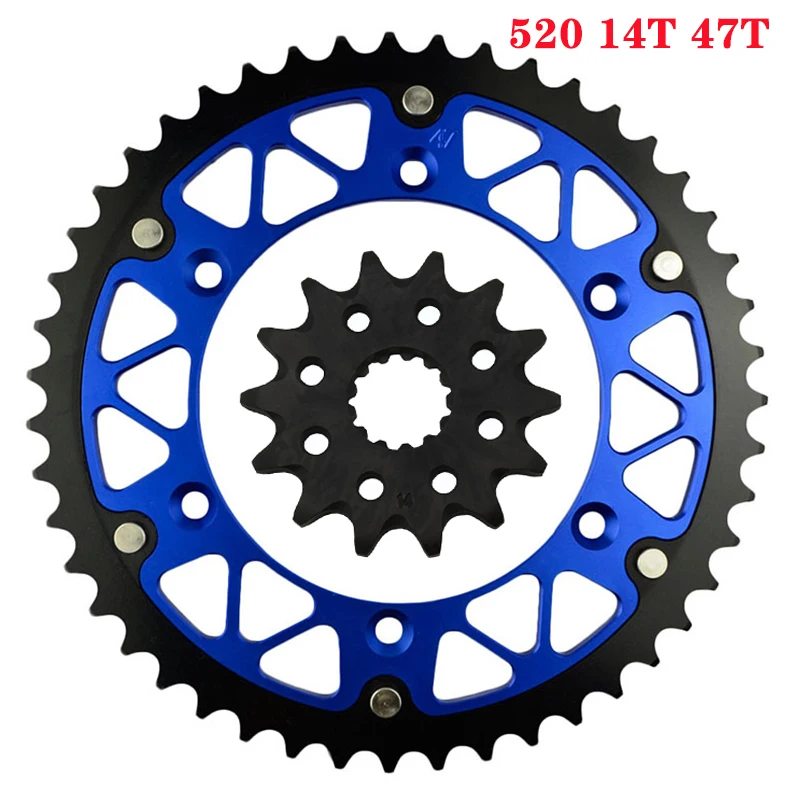 ضرس أمامي وخلفي للدراجة النارية 520 14T 45T-52T لياماها WR450FR YZ450FV WR250Z YZ250L WR400FL YZ400FL WR426FM YZ426 YZ450FT