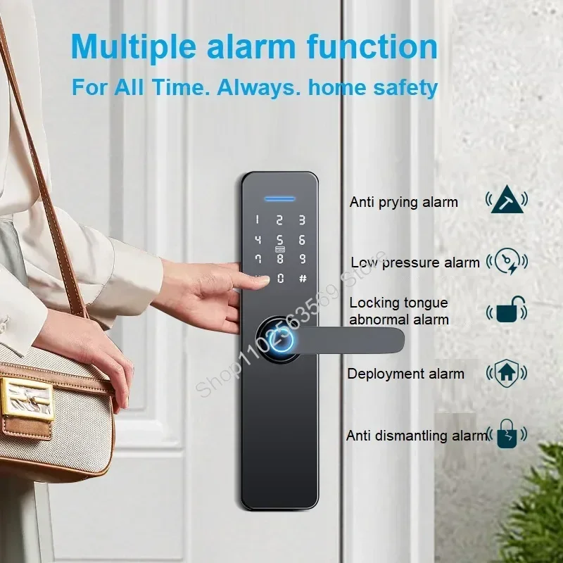 Tuya Smart Lock TTlock Electronic Lock Indoor Wooden Door Fingerprint Locks Password Finger Print IC Card APP Key Remote Unlock