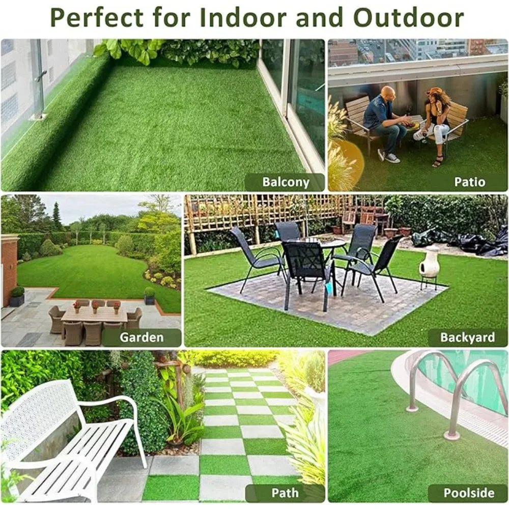 54 Pack  12" x 12"Pack Artificial Synthetic Grass Turf Interlocking Deck Tiles Square Self Draining for Patio Floor Decorations images - 6