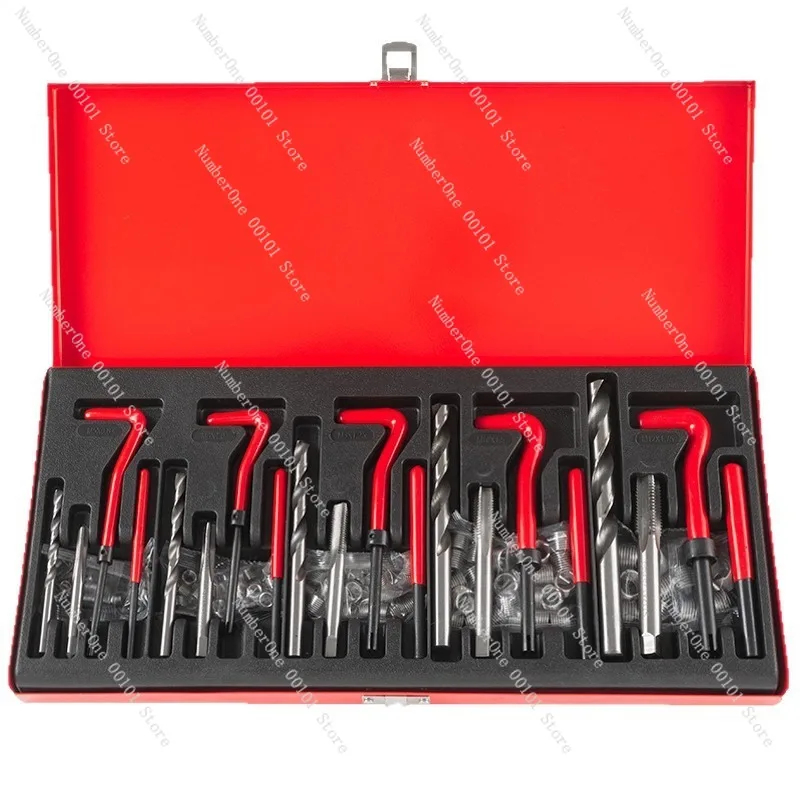 Professional 131Pcs Thread Repair Tool Kit Helical Insert Tap Drill Bit Set Hand Use Self Tapping Rethreading Sleeve Restorer