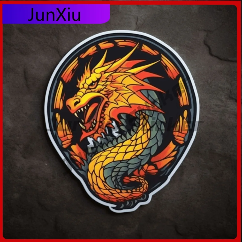 

Crest Dragon Sticker Folklore Decal for Truck Cute Waterproof Vinyl Decora Car Laptop Window Bumper
