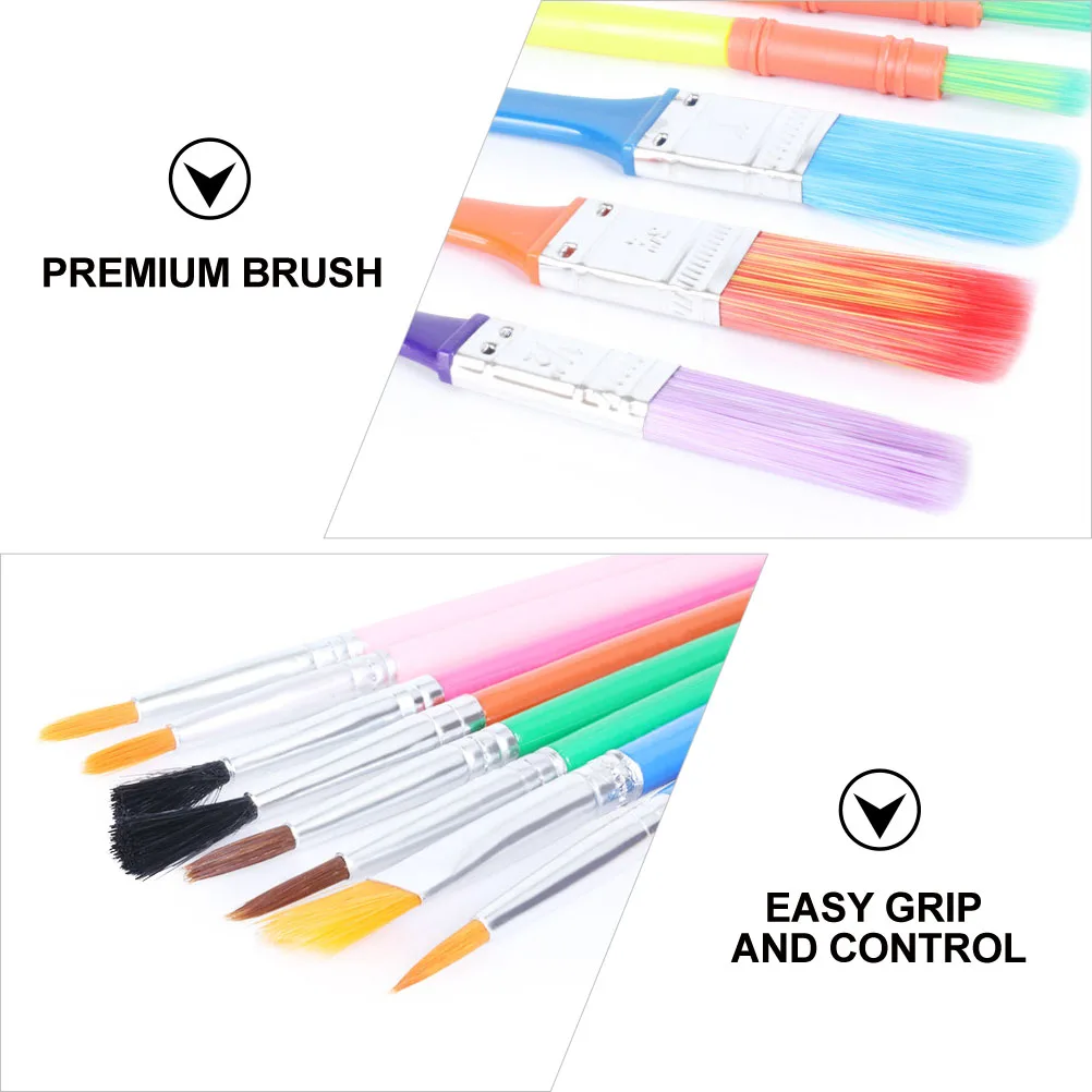 

15 Pcs Brush Sponge Art Drawing Pen Stamp Painting Kit Colorful Watercolor Child