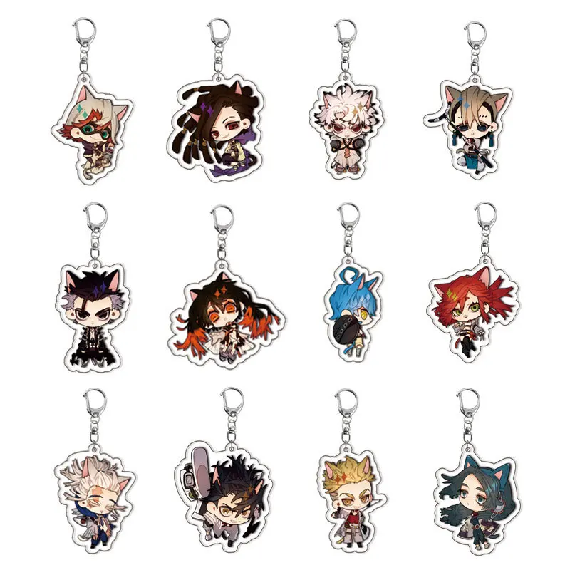 Anime GACHIAKUTA Zanka Rudo Enjin Acrylic Keychain Backpack Pendant Keyring Key Chain Decoration Ornament Props Fans Gift
