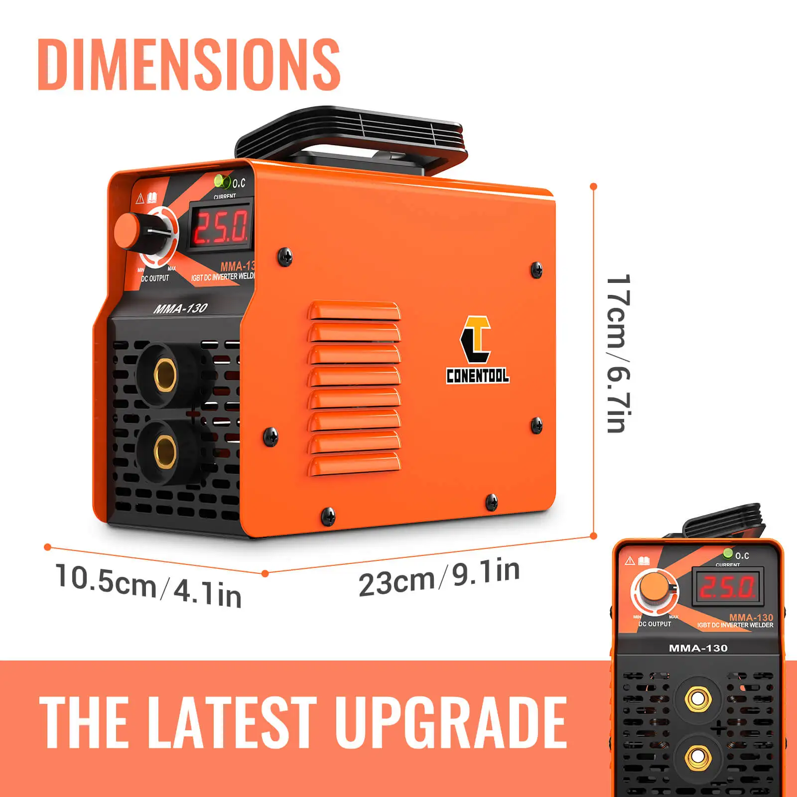 CONENTOOL Mini ARC Welder 2 IN 1 TIG/MMA 220V Inverter Flux Core Welder IGBT Electric Welding Machine 20-130Amp