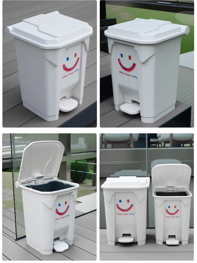 

Pedal Trash Can Large Capacity Hands Free Step Bin Lid Stainless Steel Touchless Kitchen Bathroom Office Kitchen Trash Can Home