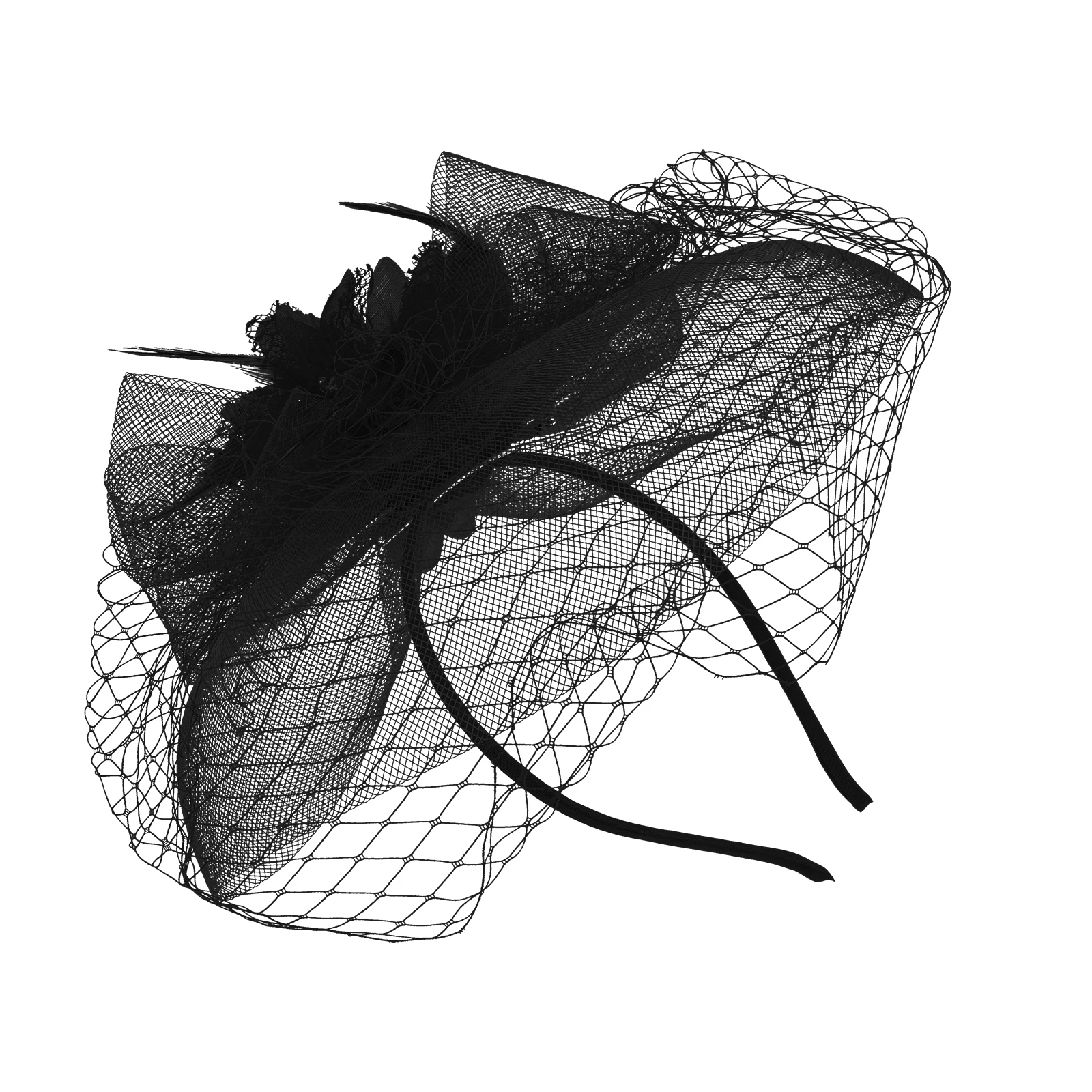 

Net Tulle Veil Hairband Bride Wedding Party Headdress Masquerade Dance Carnival Photo Shoot Costume Headwear Accessory