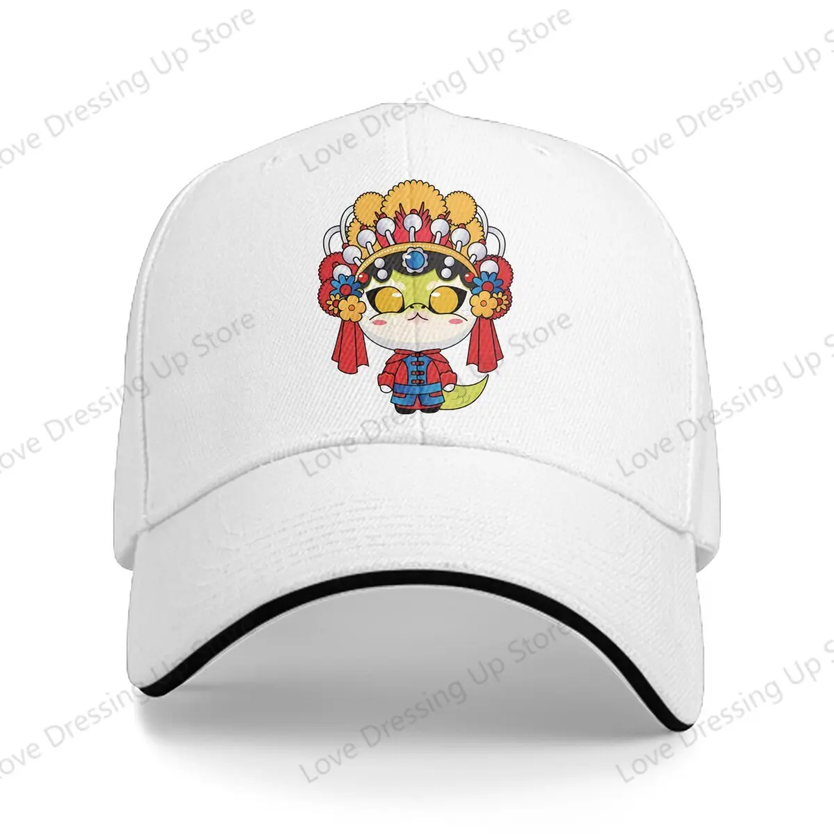 New Men Women Baseball Caps Chinese Zodiac Snake illustrated Chinese Beijing Opera Style Truck Cap Running Hats