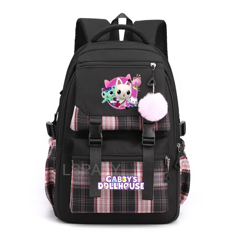 Gabby Dollhouse SchoolBag Primary School Bookbag Large-capacity Cartoon Anime Knapsack High-quality Backpack Laptop Bag Gift