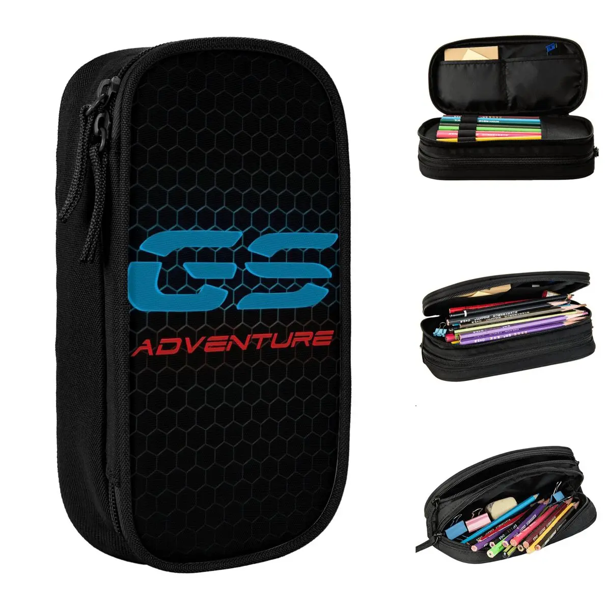 GS Adventure-Trousse à crayons de grande capacité pour étudiants, boîte à stylos, cadeaux de bureau, moto Hurbike