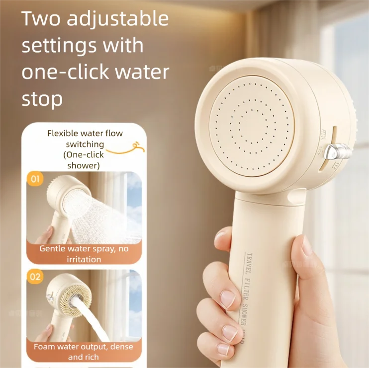 

Baby Pressurized Filtered Shower Head Mini Portable For Infants Family Use Pommeau Douche Silicone Brush SPA Enjoyment