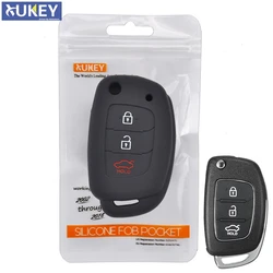 For Hyundai Elantra Tucson i40 i20 i10 iX35 iX45 Creta Santa fe H-1 / i800 Silicone Remote Key Case Fob Cover 3 Button