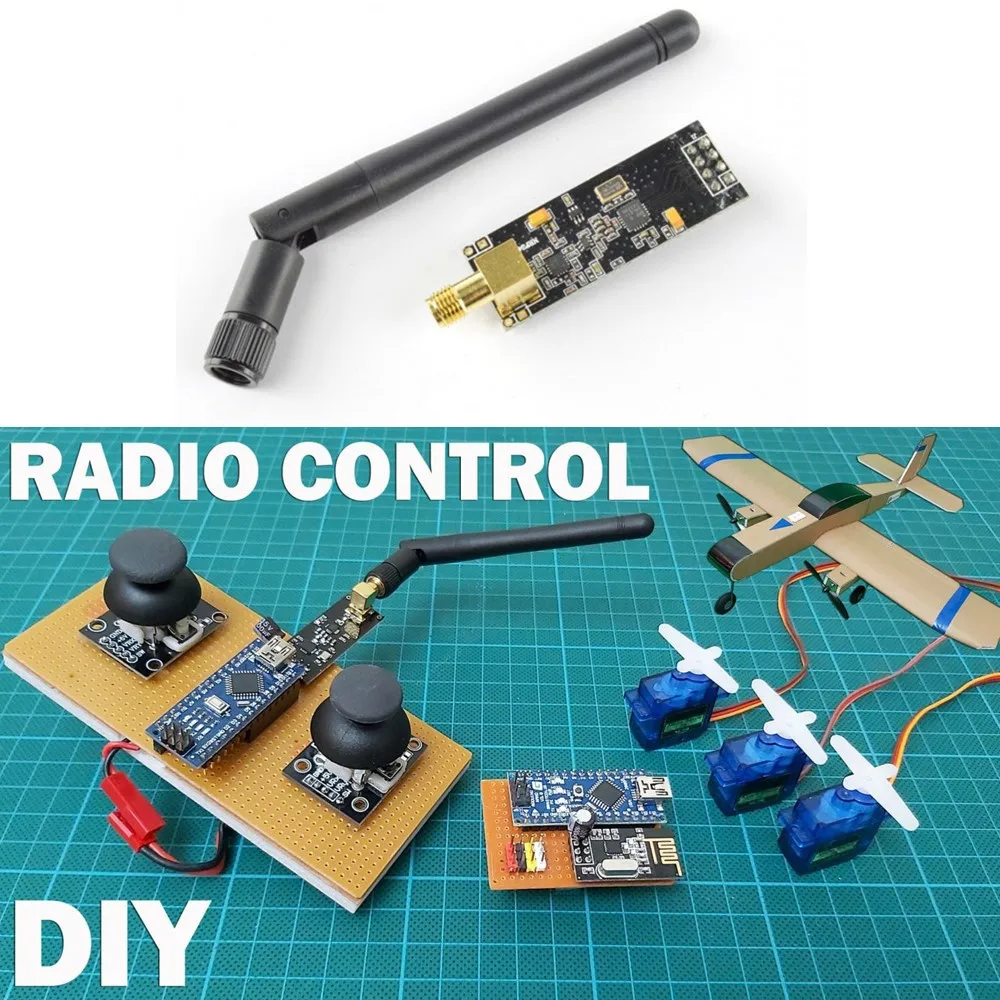 جهاز إرسال واستقبال الترددات اللاسلكية 2.4G وحدة لاسلكية NRF24L01 + PA + LNA 1100 متر لمسافات طويلة مع هوائي #1