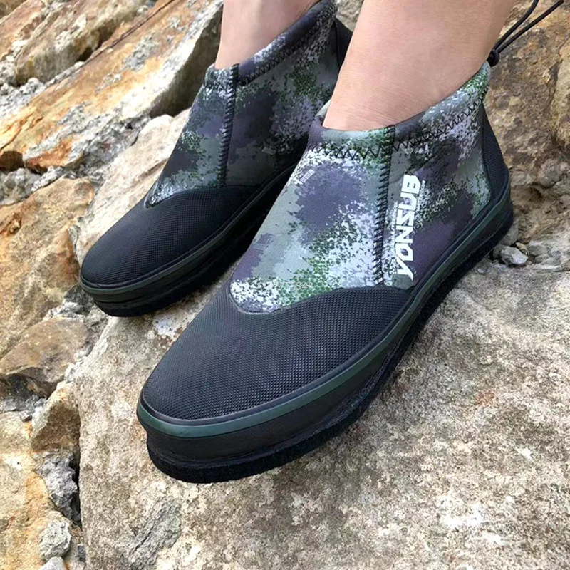 フィッシングシューズ-3mm-ネオプレン-ウェットスーツブーツ-ラバーソール-滑り止め-スチールネイル-マッドブーツ-ロッククライミング-ダイビングブーツ-メンズ-レディース