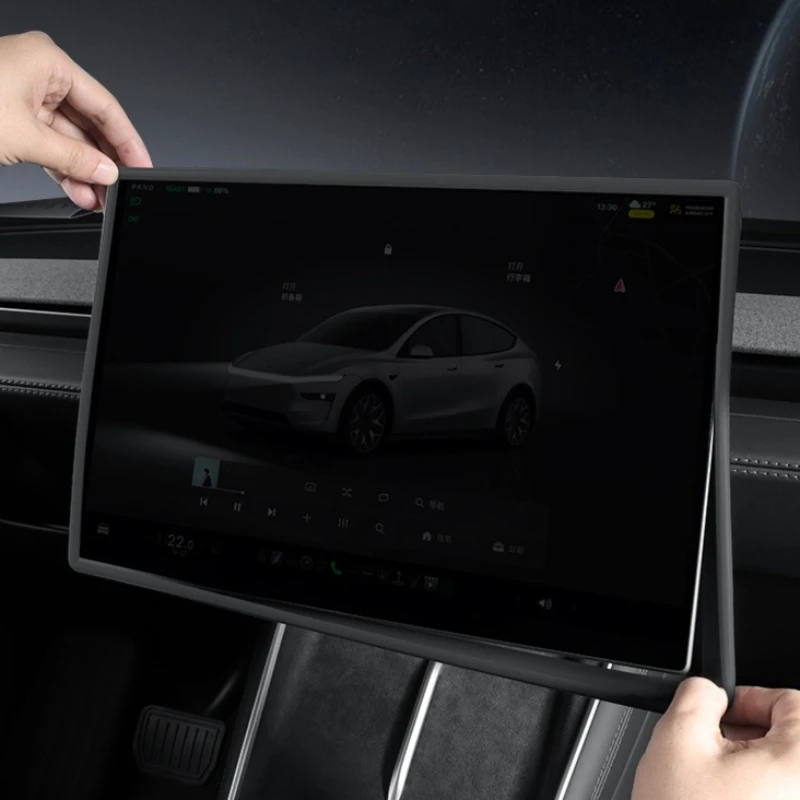 

16-inch Silicone Protective Frame Edge Cover For Tesla Model Y Juniper Model 3 Highland Central Control Display Screen Protector