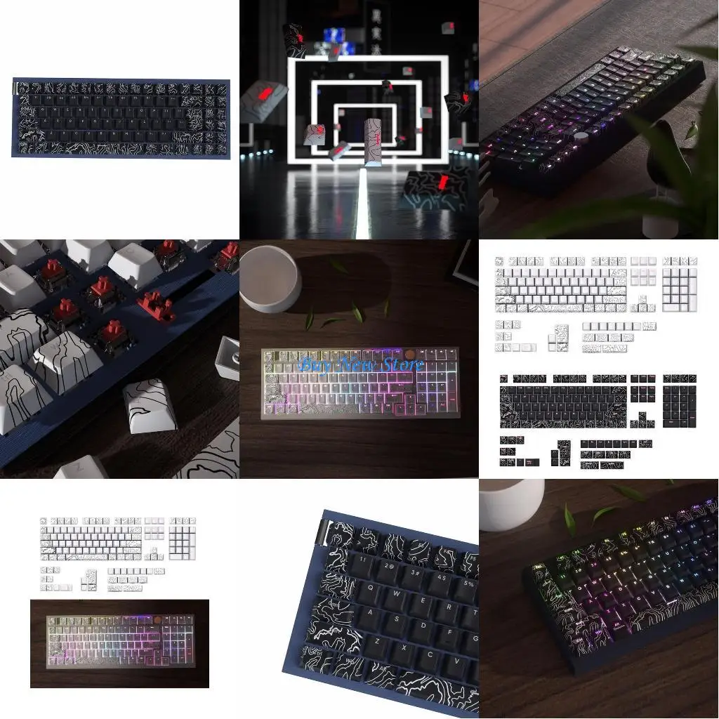 

20CE Double Shot PBT Keycap Set 135 Keys 5 Sides Sublimation for Mechanical Keyboard