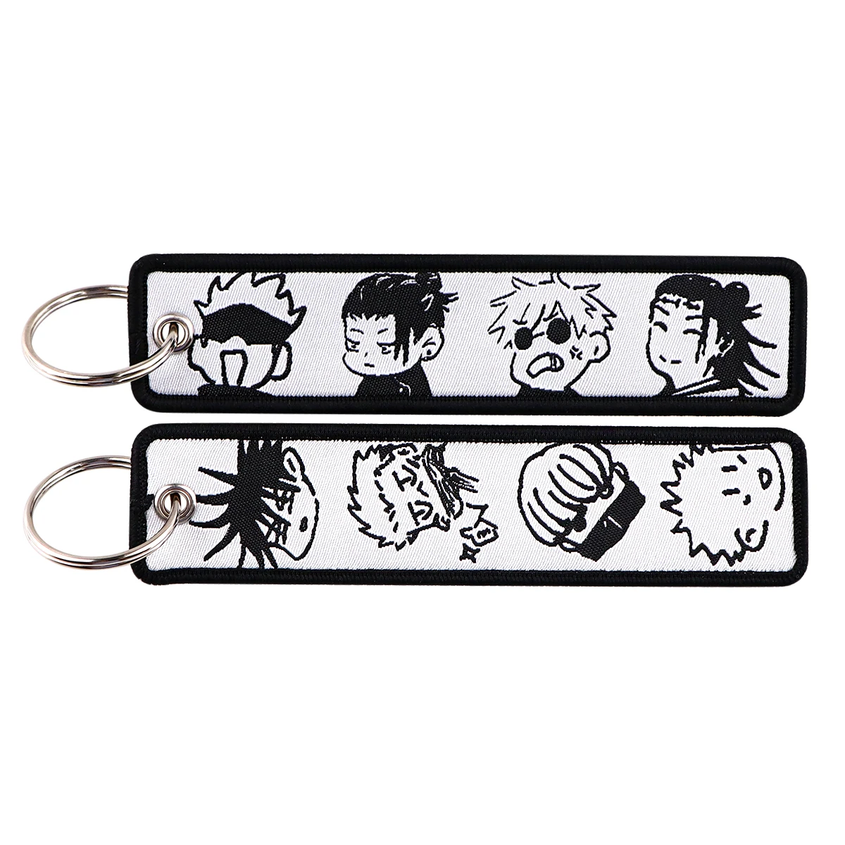 Gojo Satoru Keychain for Motorcycle Manga Anime Key Chain for Men Gifts and Cars Key Tag Embroidery Key Fobs Fashion Jewelry image 5