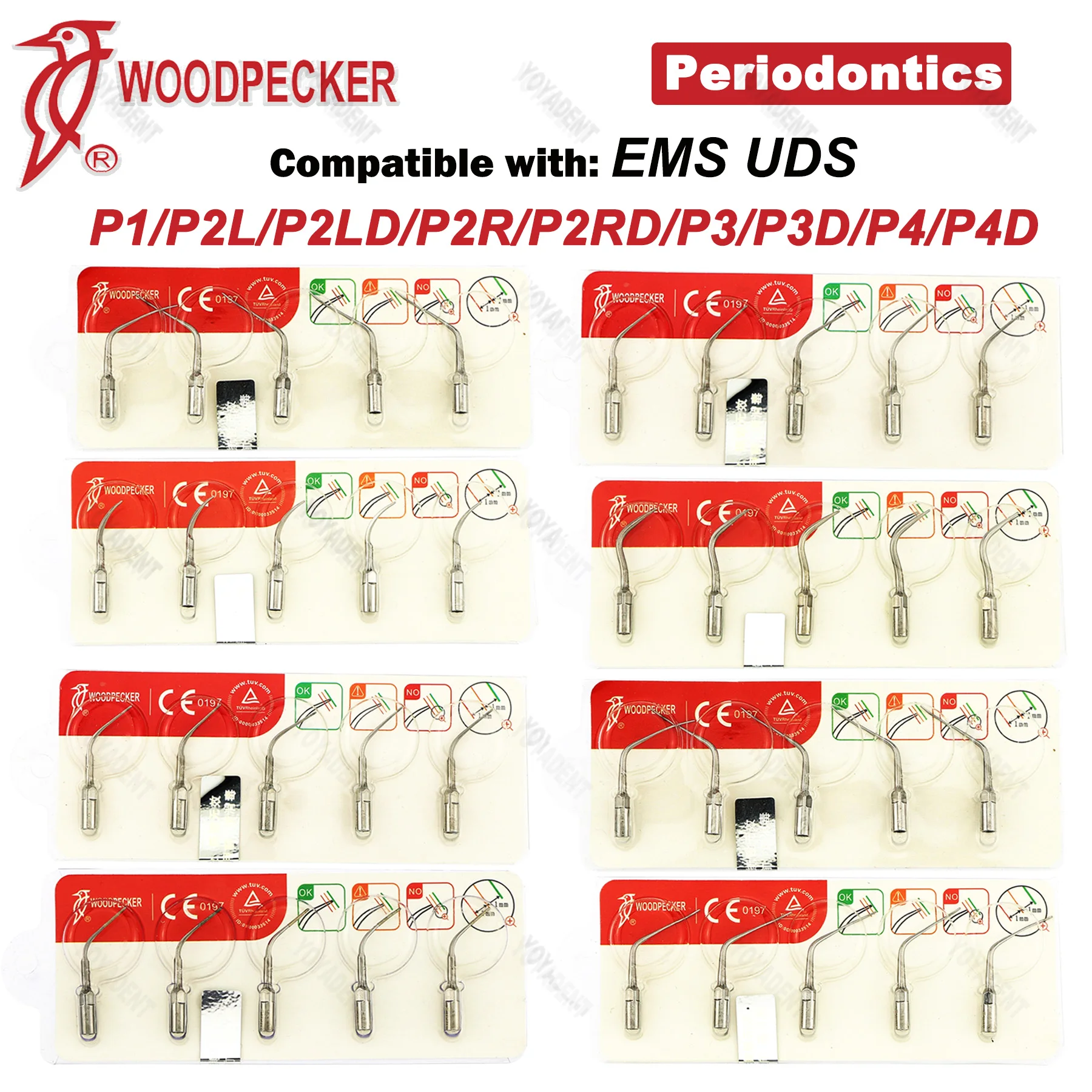 

Original Woodpecker Dental Scaler Tips Ultrasonic Scaling Tip Fit EMS UDS Scaler Handpiece Dentist Tools Accessories