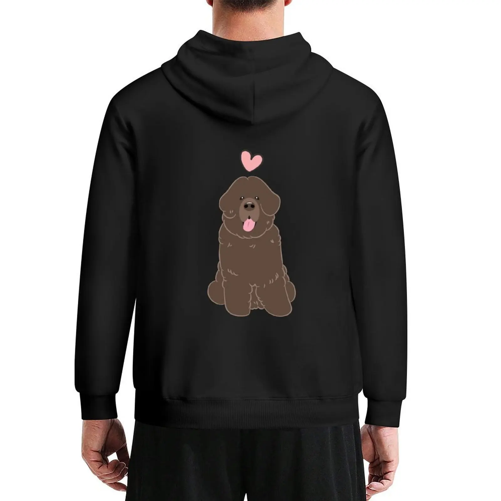 

LOVE Brown Newfie Newfoundland dog Hoodie winter clothes mens clothing blouse japanese style new in hoodies