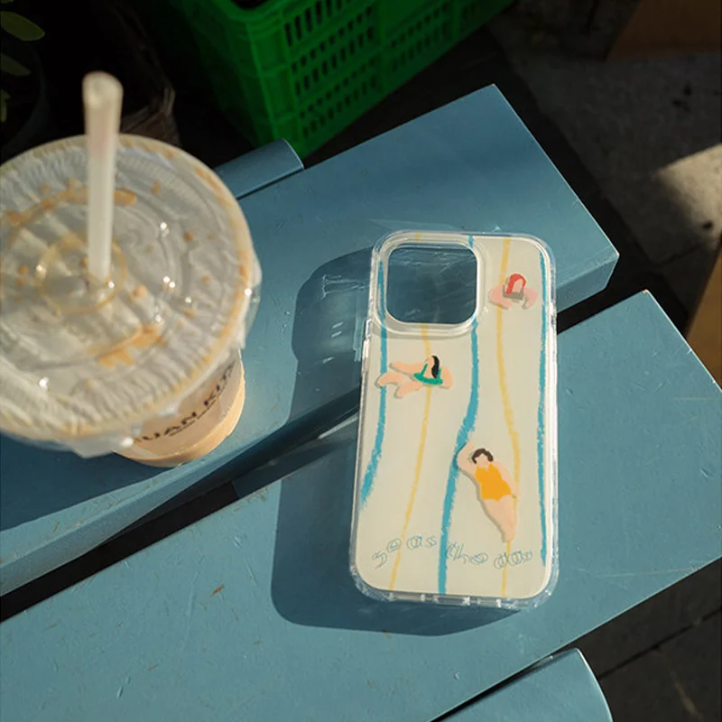 Funda para teléfono compatible con iPhone | Cristal Transparente Blanco IND | Parque Acuático | Verano | Regalo para un amigo | 11 12 13 14 15 16 17 ProMax