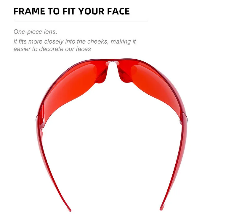 Übergroße Y2k Sport Sonnenbrille Frauen 2000er Wrap Around Schild Goggle Männer Luxus Marke Designer Trends Punk Sonnenbrille Oculos – Detail 10