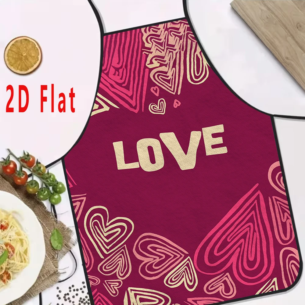 

Фартуки с принтом ко Дню святого Валентина, разных размеров, для кухни, ресторанов и барбекю, прочные и легко моющиеся.