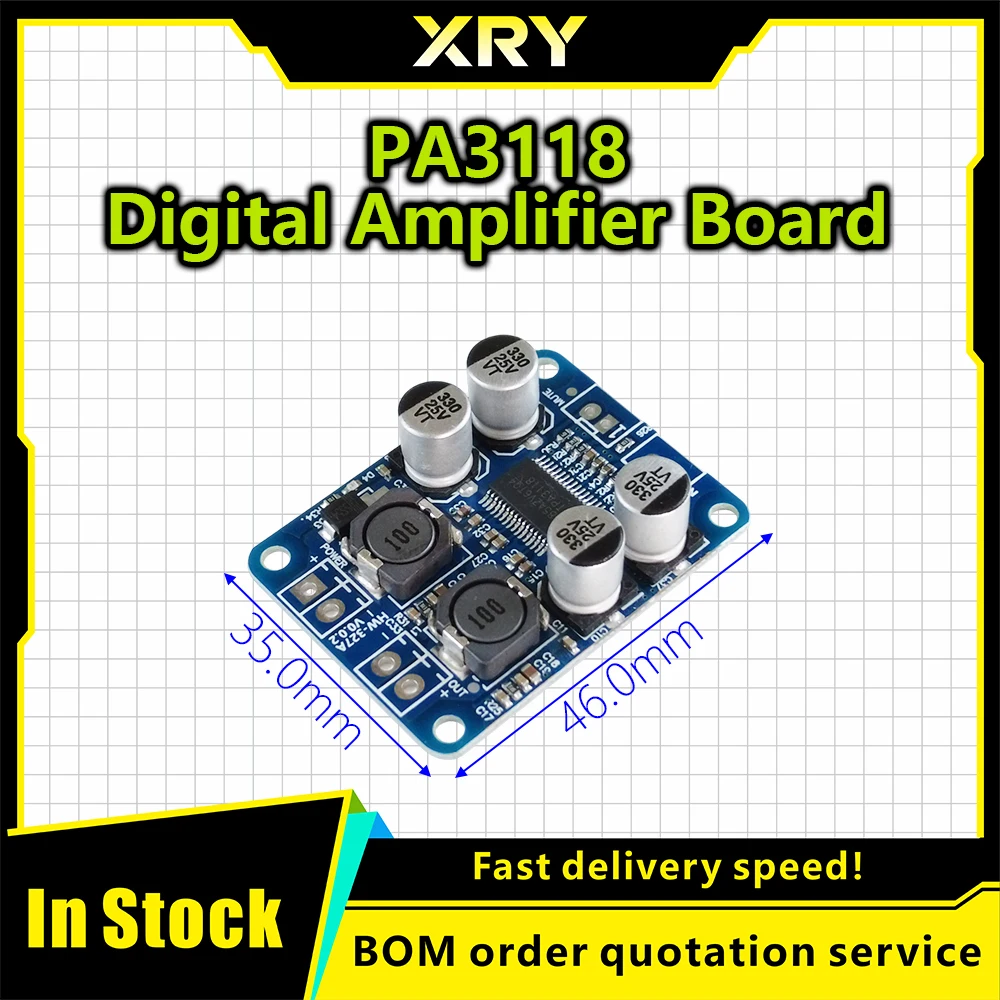 XRY TPA3118 60W Mono Digital Audio Power Amplifier Board DC 12V-24V Amp Module