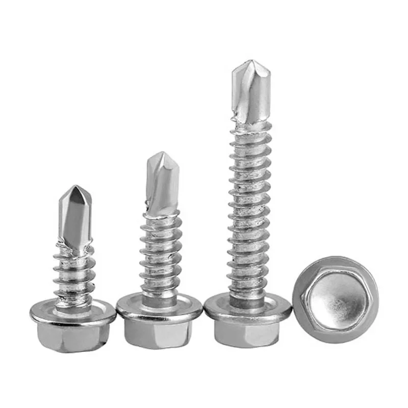 410 Stainless Steel External Hex Head Self Tapping Screws Drilling Tail Screw for Sheet Metal M4.2 M4.8 M5.5 M6.3