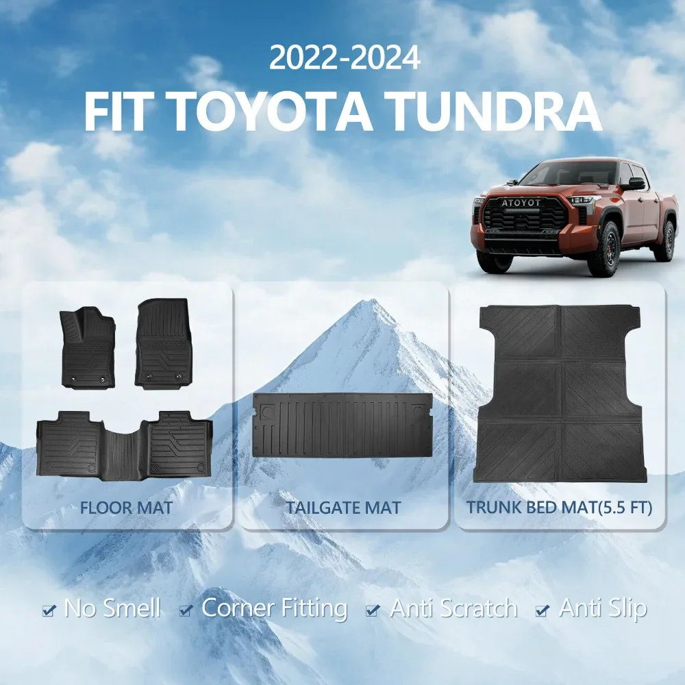 

Truck Bed Mat Floor Mats Tailgate Bed Liners 5.5 FT For 2022-2024 Toyota Tundra United States