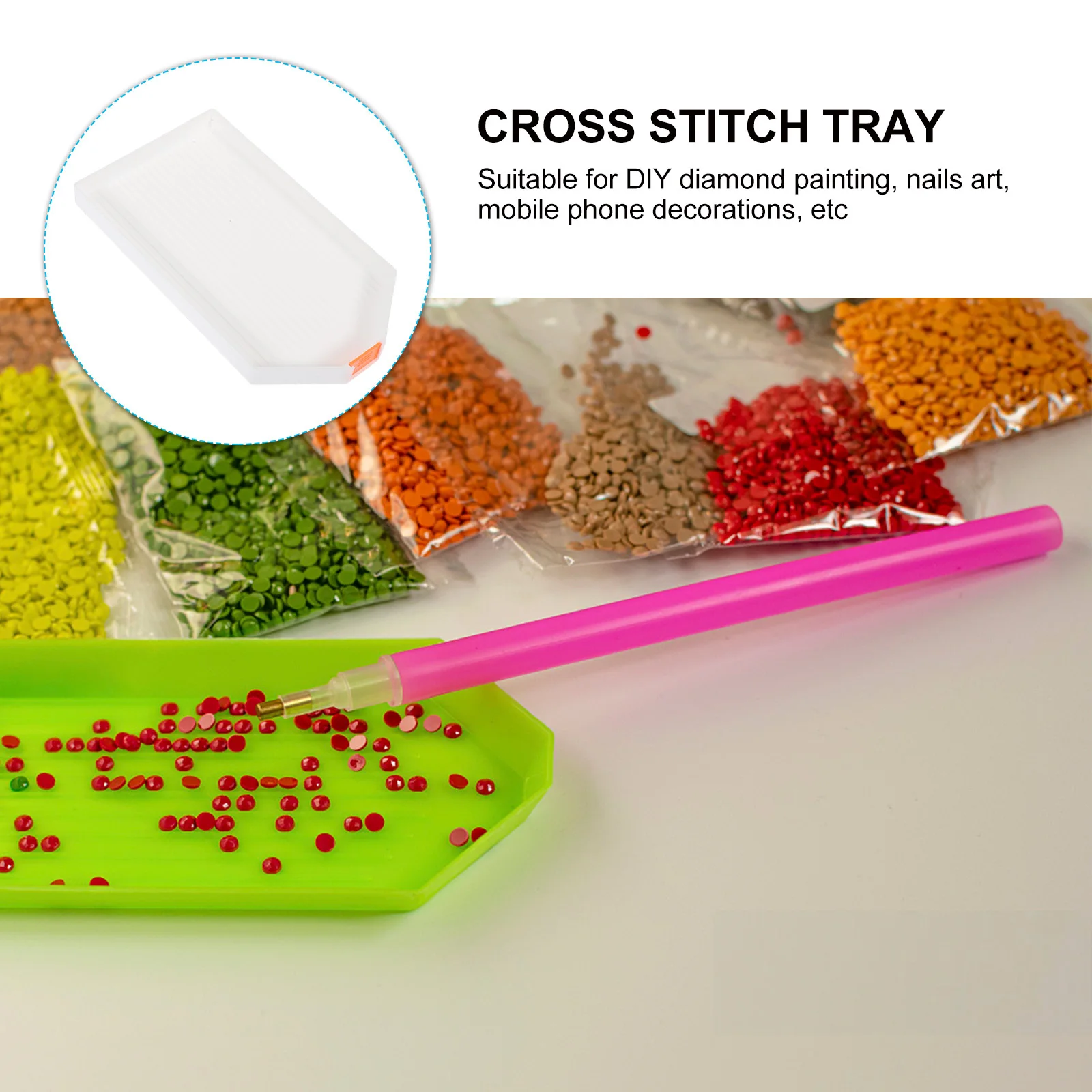 10pcs Diamond Bead Sorting Tray Large Rhinestone Storage For Diy Craft Work Cross Stitch Organizer Tool Kit Smooth Flexible