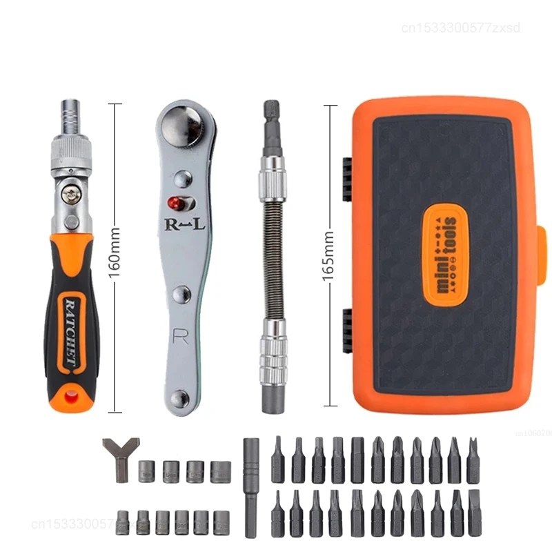 

Youpin 38Pcs Ratchet Screwdriver Set Precision CR-V Torx Hex Screw Driver Bits Wrench Socket 180°Rotate Screw Repair Hand Tools