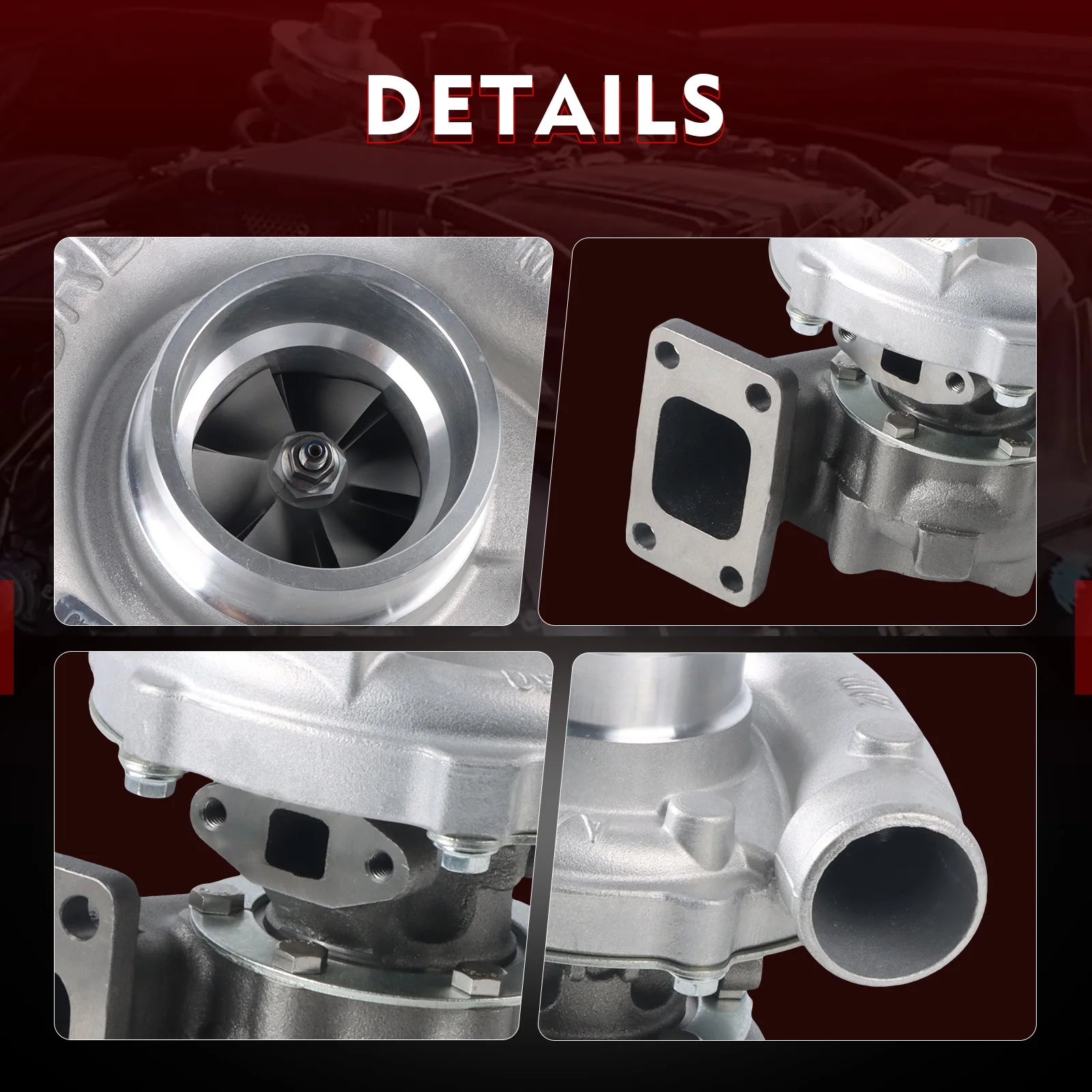 T3 T4 T04E .57 A/R Universal 5 Bolts Turbo Turbocharger 48.1 TRIM for 1.5L to 2.5L 400HP Any 4/6 Cylinder Engine BOOST STAGE III Charger